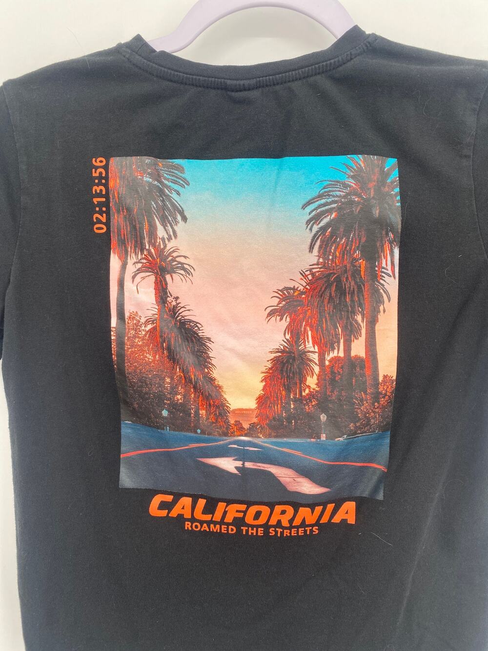 Shein Kids Black California Back Graphic Tee Roamed The Streets size 10Y
